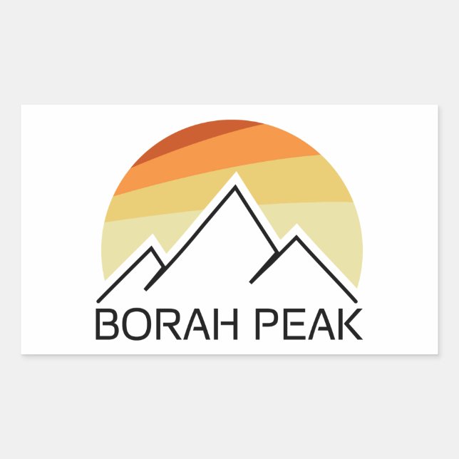 Sticker Rectangulaire Borah Peak Retro (Devant)