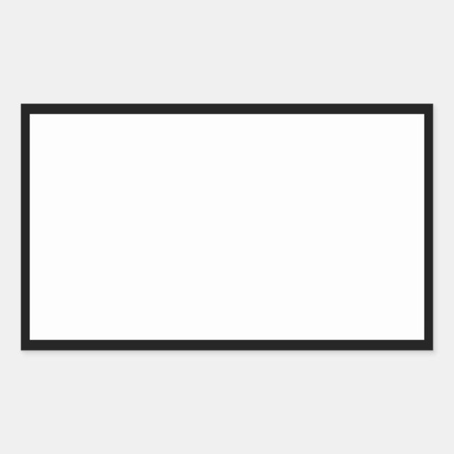 Sticker Rectangulaire Bordure noire blanche simple (Devant)