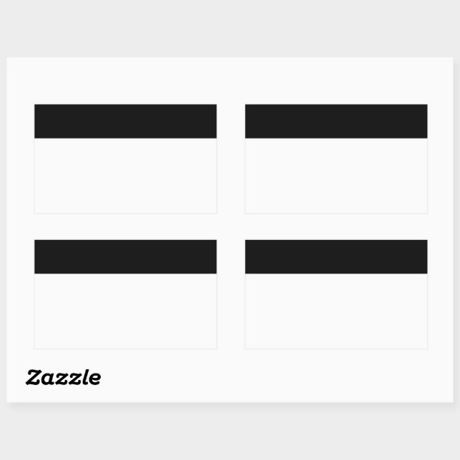 Sticker Rectangulaire Bordure supérieure blanche et noire simple (Feuille)