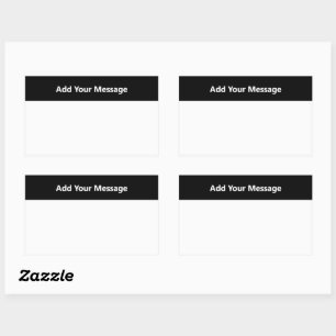 Sticker Rectangulaire Bordure supérieure blanche et noire simple Ajoutez