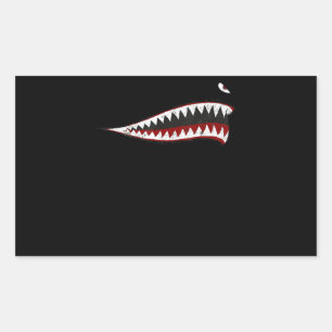 Sticker Rectangulaire Bouche De Requin Volant Tigers - Cadeaux Pour Amat