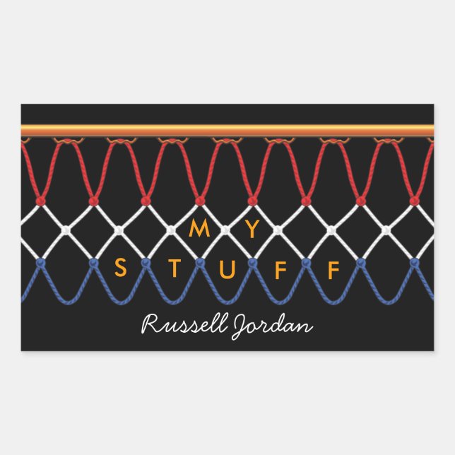 Sticker Rectangulaire Boucle de basket Net_Nothing sauf Net Personnalisé (Devant)
