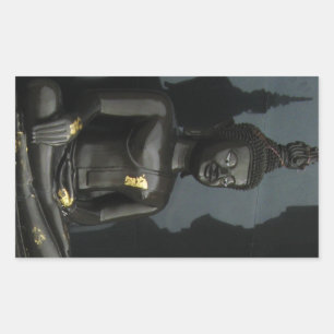 Sticker Rectangulaire Bouddha noir ... Nong Khai, Isaan, Thaïlande