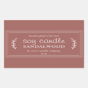 Sticker Rectangulaire Bougie à la Soie Faite Maison XL Feuillage Violet