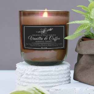 Sticker Rectangulaire Bougie de café à la vanille maison mono ingrédient