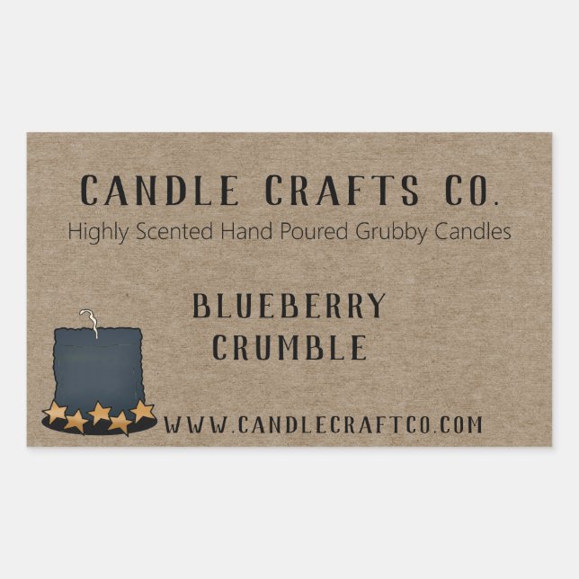 Sticker Rectangulaire Bougie en pot Pays Entreprise de parfum personnali (Devant)