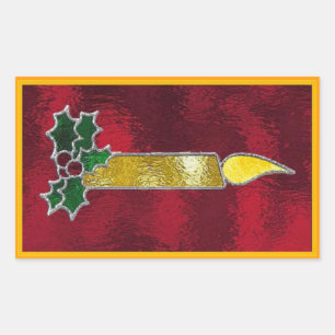 Sticker Rectangulaire Bougie en verre souillé