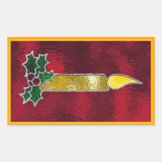 Sticker Rectangulaire Bougie en verre tendu