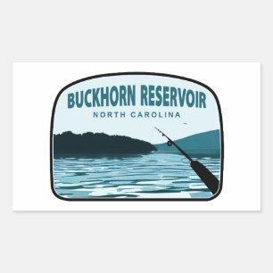 Sticker Rectangulaire Boukhorn Réservoir Caroline du Nord Bâton de pêche