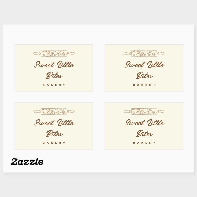 Sticker Rectangulaire Boulangerie de logo Sweet Little Bites (Feuille)