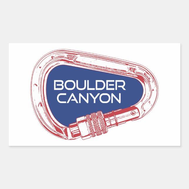 Sticker Rectangulaire Boulder Canyon Colorado Escalade Carabiner (Devant)