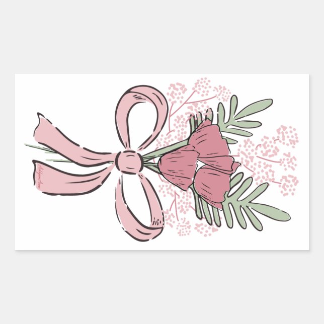 Sticker Rectangulaire Bouquet Langage d'Amour (Devant)