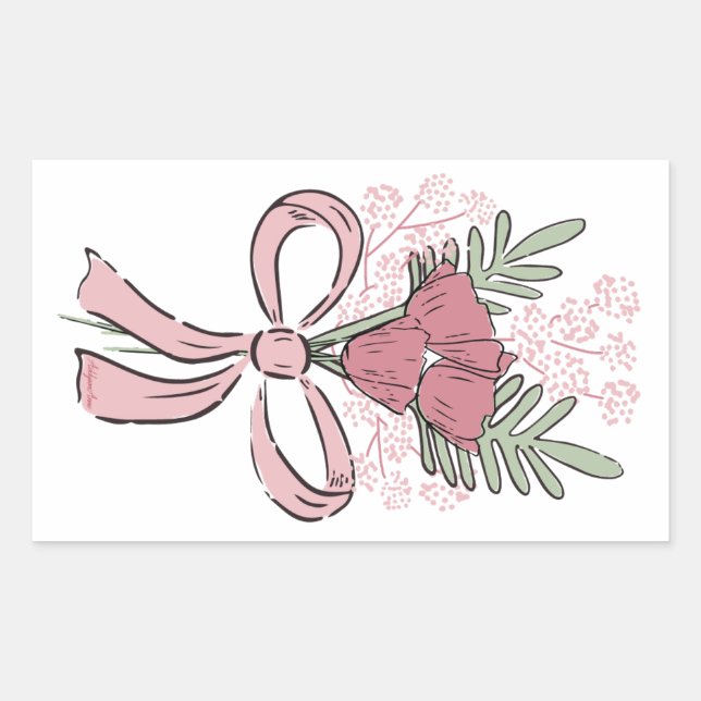 Sticker Rectangulaire Bouquet Love Language (Devant)