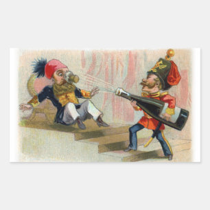 Sticker Rectangulaire Bouteille de champagne Le liège va Astray