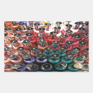 Sticker Rectangulaire Bouteilles de vernis à ongles