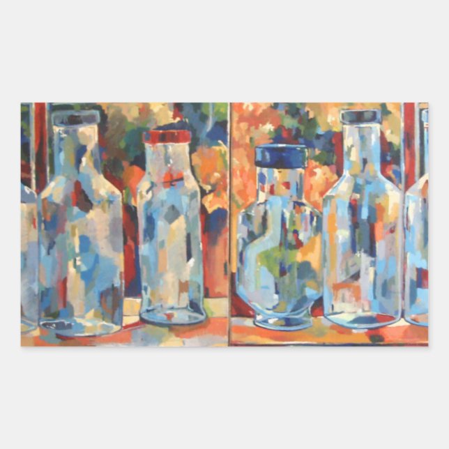 Sticker Rectangulaire Bouteilles Studio (Devant)