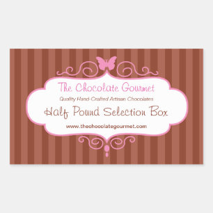 Sticker Rectangulaire Boutique confiserie vente de nourriture rose autoc