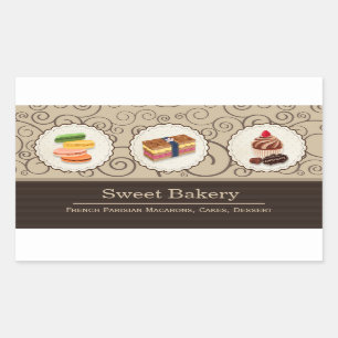 Sticker Rectangulaire Boutique de chocolat Macaron personnalisé