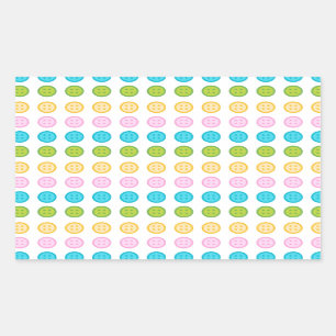 Sticker Rectangulaire Bouton bleu rose jaune motif accessoires tendance