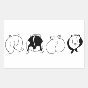 Sticker Rectangulaire Boutons Hamster