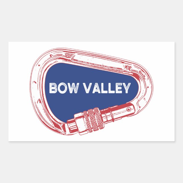 Sticker Rectangulaire Bow Valley Rock Escalade Carabiner (Devant)