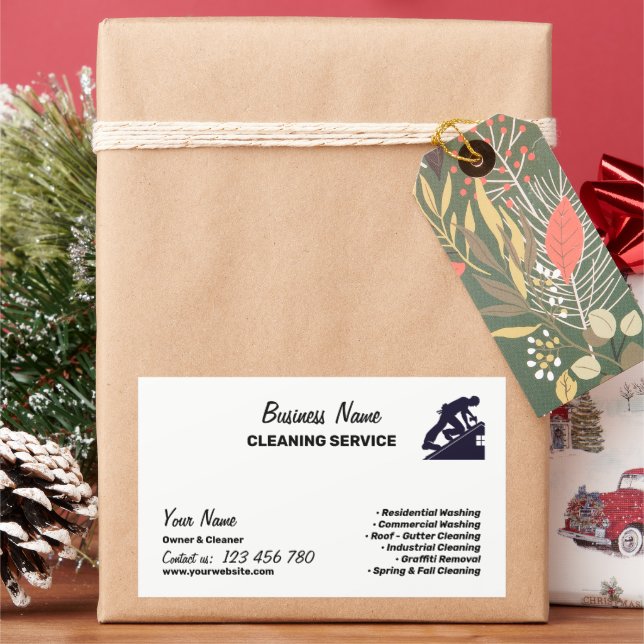 Sticker Rectangulaire Branding For Pressure Washing Cleaning Business (vacances)