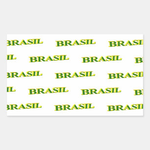 Sticker Rectangulaire Brasil 3D