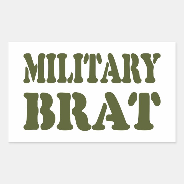 STICKER RECTANGULAIRE BRAT MILITAIRE (Devant)