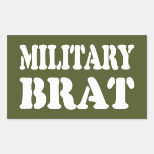 STICKER RECTANGULAIRE BRAT MILITAIRE