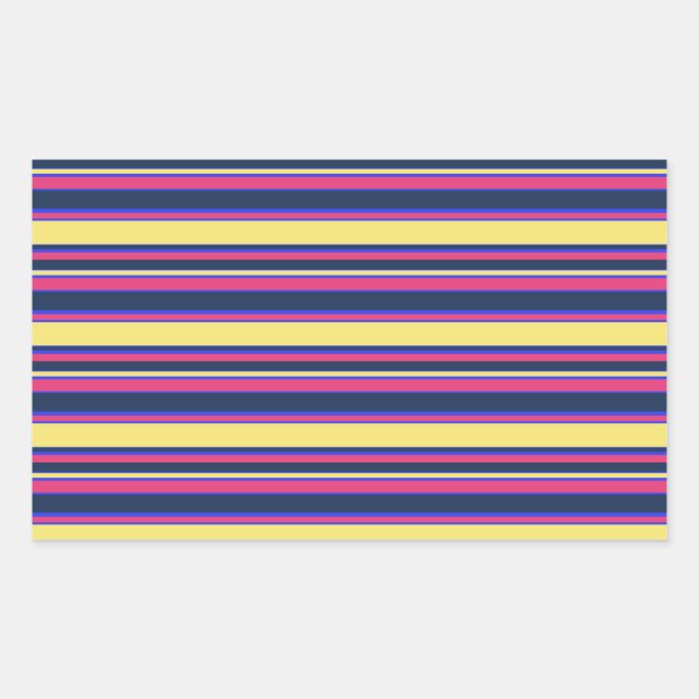 Sticker Rectangulaire Brayures rose, jaune et bleue (Devant)