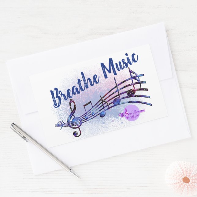 Sticker Rectangulaire Breathe Music MoonDreams Music Logo (Enveloppe)
