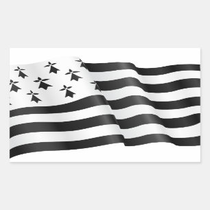 Sticker Rectangulaire Breton de Drapeau (drapeau breton)