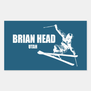 Sticker Rectangulaire Brian Head Resort Utah Skier