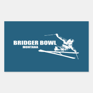 Sticker Rectangulaire Bridger Bowl Montana Skier