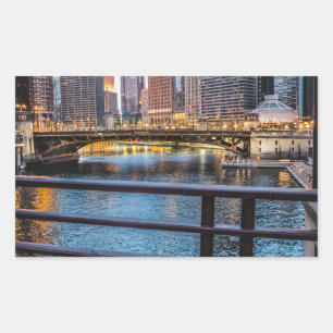 Sticker Rectangulaire Bridges & Lights de Chicago