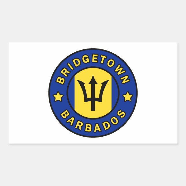 Sticker Rectangulaire Bridgetown Barbade (Devant)