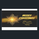 Sticker Rectangulaire Bright Shiny Star Merry Christmas Typographie<br><div class="desc">Bright Shiny Star Joyeux Noël Typographie ou votre texte,  Stickers</div>