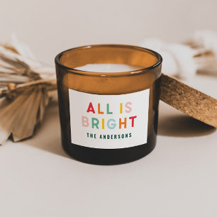 Sticker Rectangulaire Bright typographie famille moderne de Noël