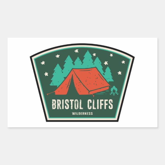 Sticker Rectangulaire Bristol Cliffs Wilderness Vermont Camping (Devant)