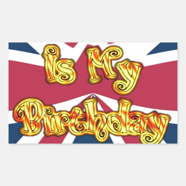 Sticker Rectangulaire British Birday Gifts Art Print (Devant)