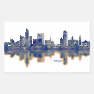 Sticker Rectangulaire Brno Skyline