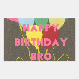 Sticker Rectangulaire Bro Art d'anniversaire heureux