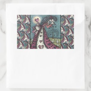 STICKER RECTANGULAIRE BROKEN HEARDISE WEEPING VALENTINE, CEMETERY GOTH