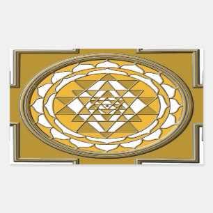 Sticker Rectangulaire Bronze de Sri Yantra