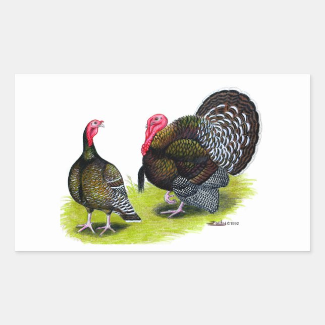 Sticker Rectangulaire Bronze large de Turquie (Devant)