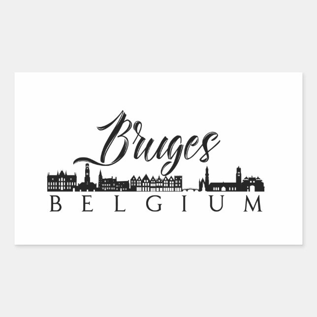 Sticker Rectangulaire Bruges, Belgique (Devant)