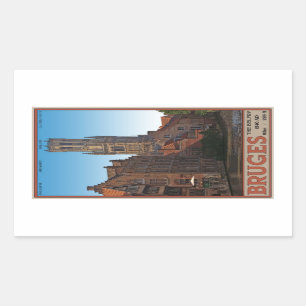 Sticker Rectangulaire Bruges - le beffroi