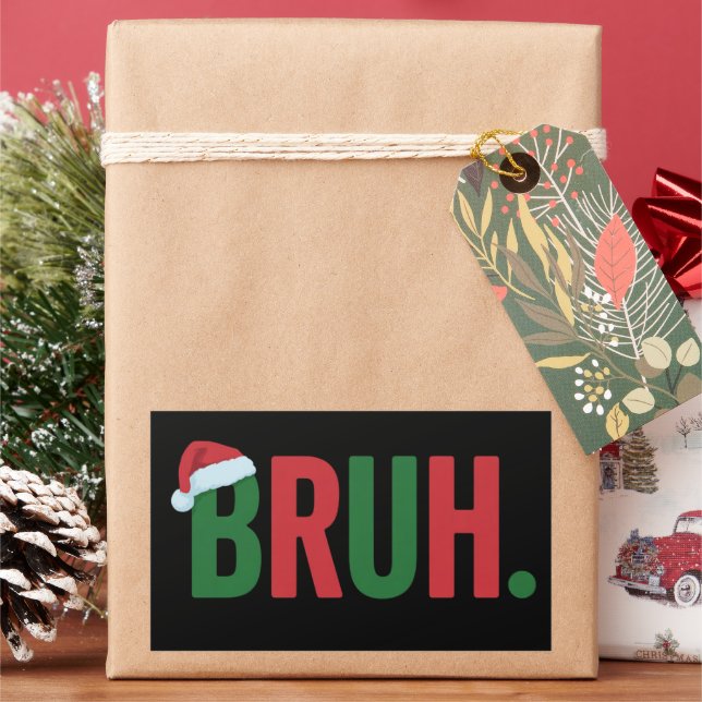 Sticker Rectangulaire Bruh Noël Mème Cool Tendance Xmas Sarcastique (vacances)