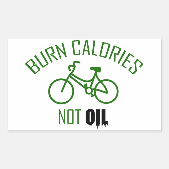 Sticker Rectangulaire Brûler les calories et non l'huile (Devant)