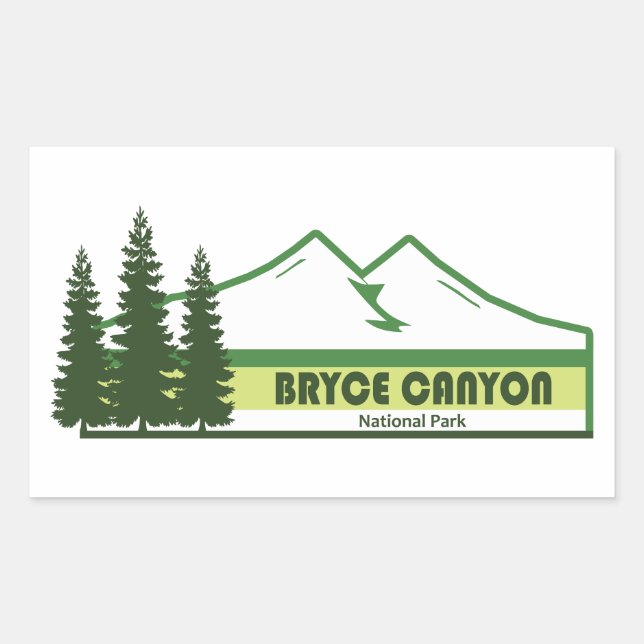 Sticker Rectangulaire Bryce Canyon National Park Green Stripes (Devant)
